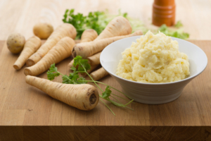 Gerson diet recipe for creamy potato and parsnip mash