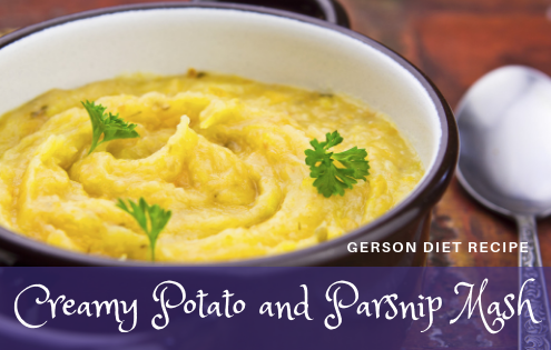 Gerson therapy recipe for creamy potato and parsnip mash