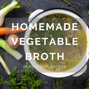 recipe for homemade vegetable broth suitable for the Gerson diet using vegetable peels and scraps