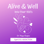 podcast episode of Alive & Well Show with Dr. Baylac and Ian discussing addiction