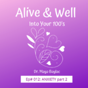 In this episode of the Alive & Well podcast Dr. Maya Baylac and Ian Grove discuss the natural treatment approach of anxiety.