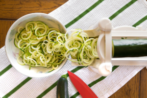 zucchini noodles made with a spiralizer